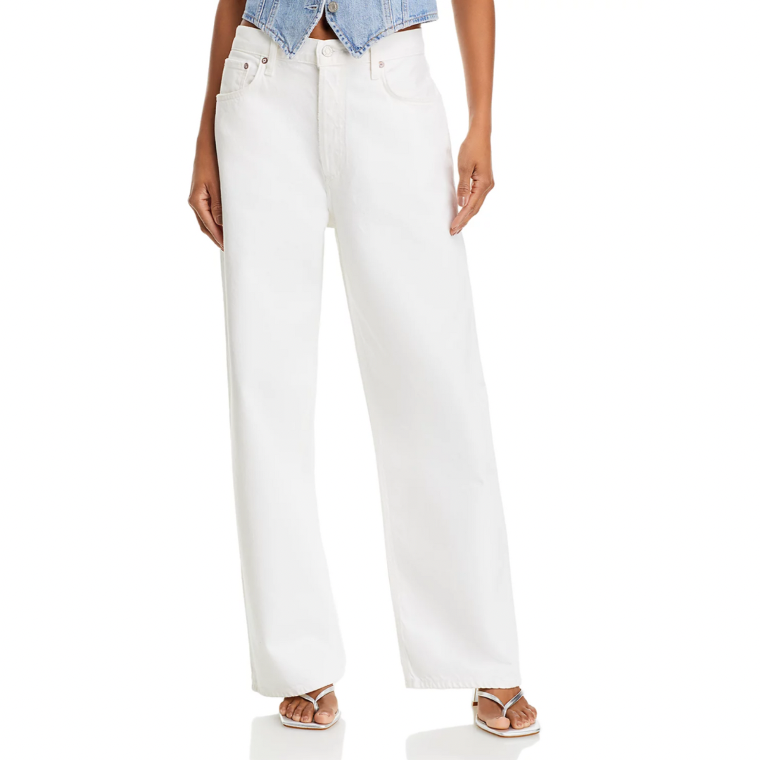 AGOLDE Low Slung Baggy Jeans in White