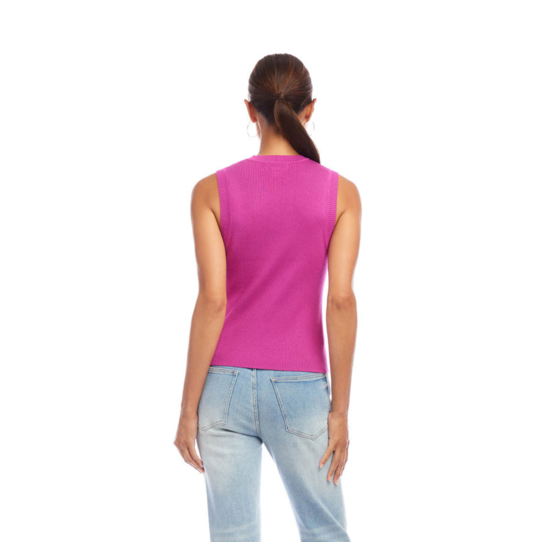 Karen Kane Dark Pink Ribbed Sweater Tank