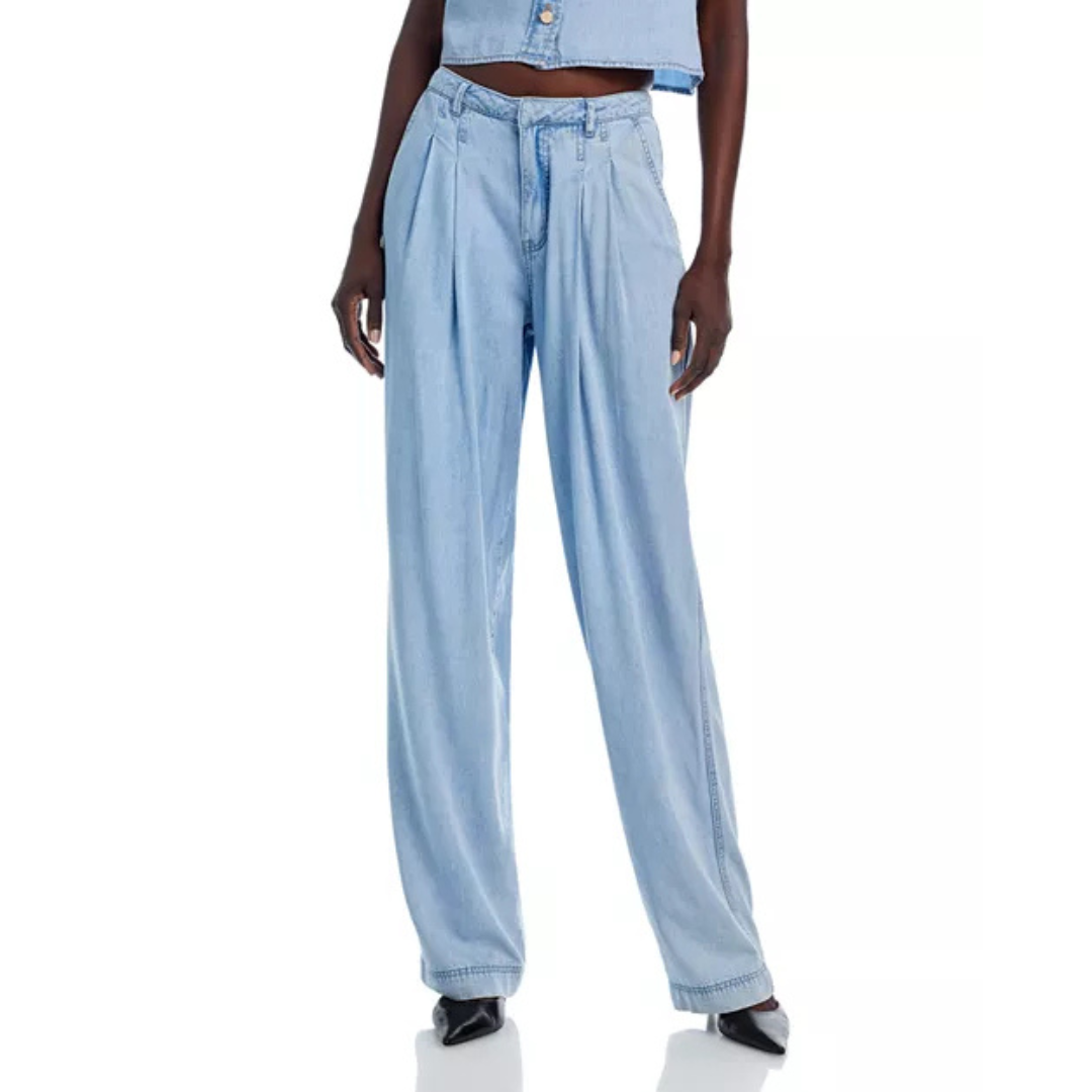Generation Love Effie Wide-Leg Pleated Denim Pants