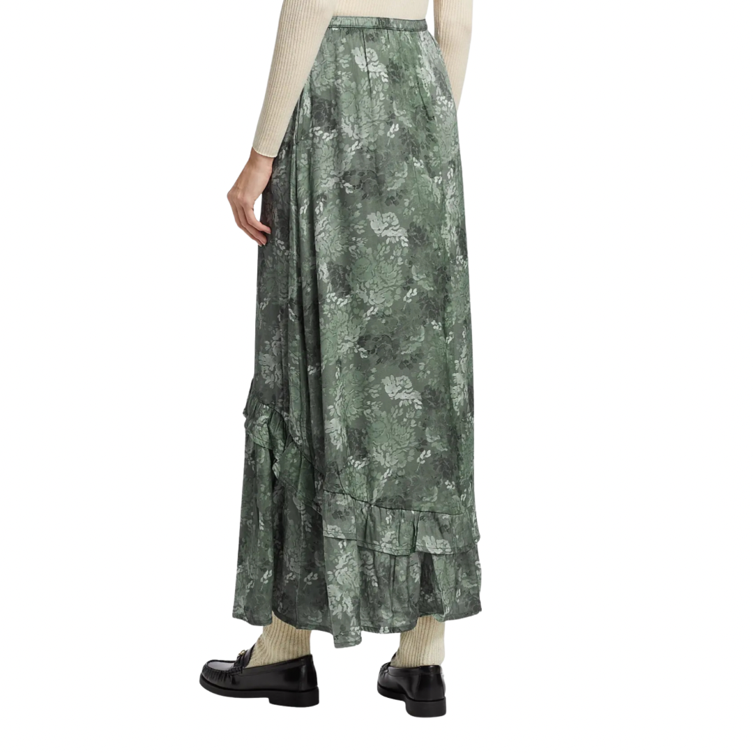 Splendid Linsey Floral Ruffle Maxi Skirt