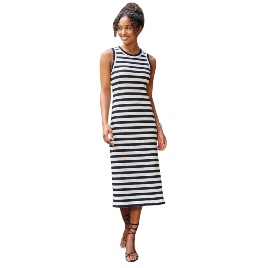 Karen Kane Striped Rib Midi Tank Dress
