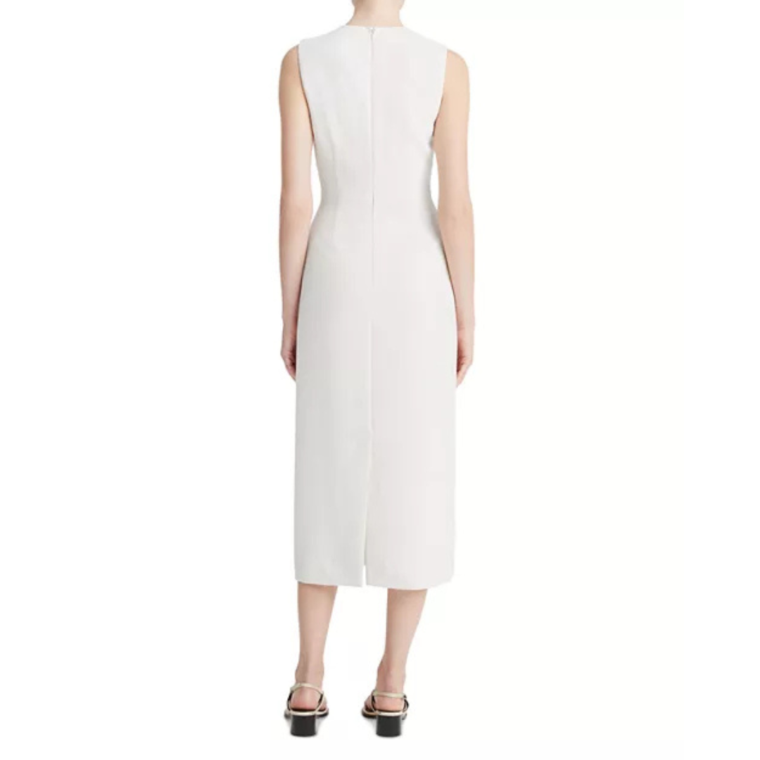 Vince Ivory Sleeveless Sheath Midi Dress