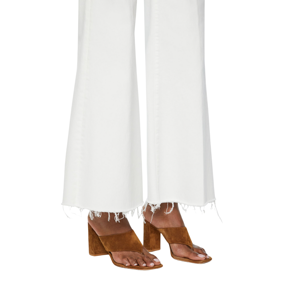 MOTHER “Fairest of Them All” Roller Frayed Hem Wide-Leg Jeans