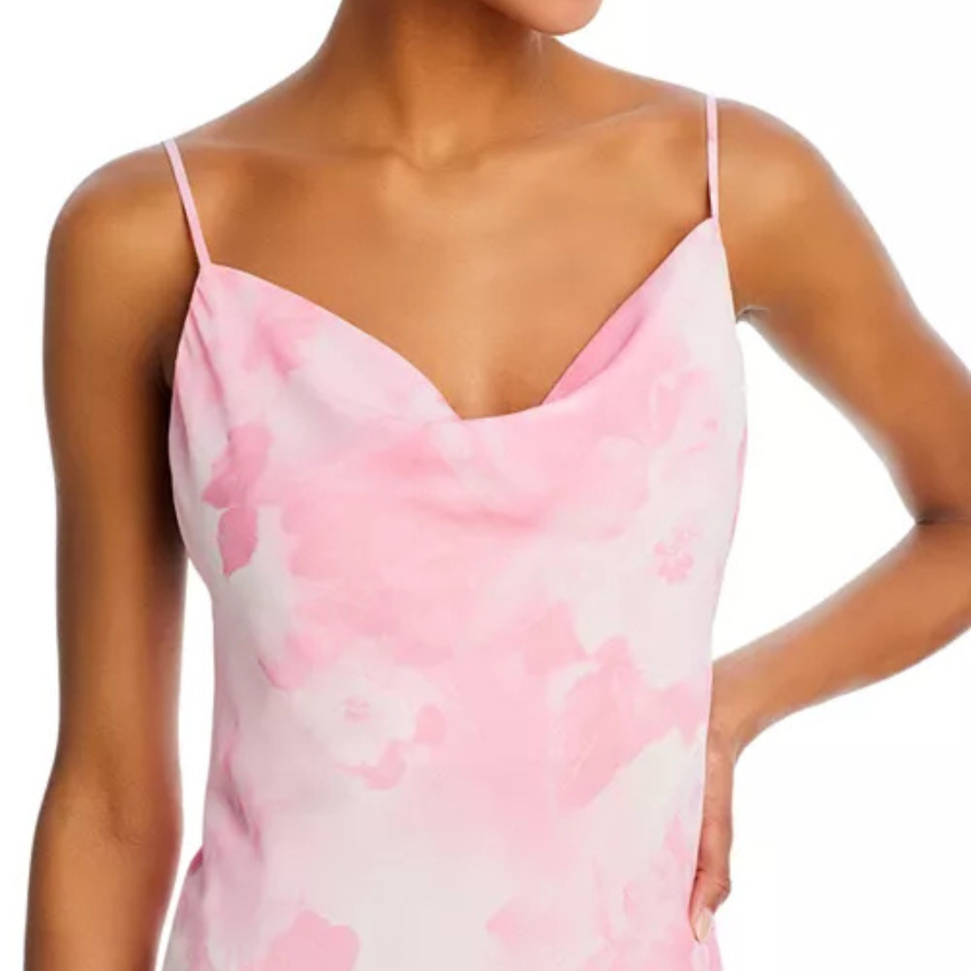 WAYF Rendezvous Cowl Neck Dress – Watercolor Pink