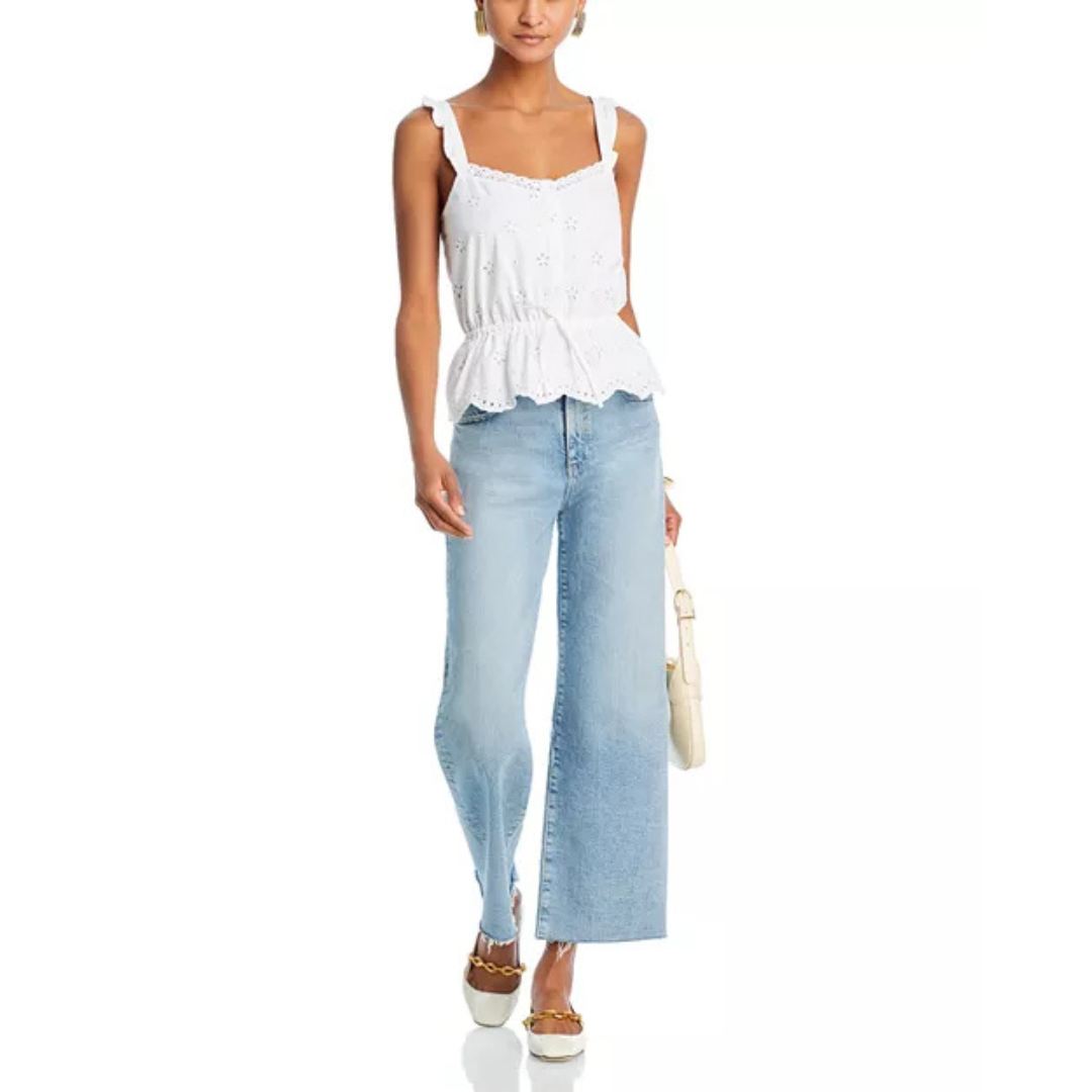PAIGE Marsa Eyelet Embroidered Cotton Top