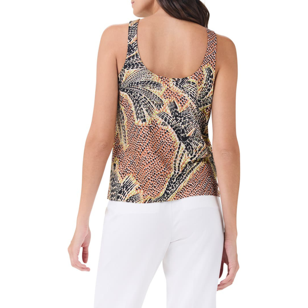 NIC + ZOE Dotty Palm Printed Knit Tank