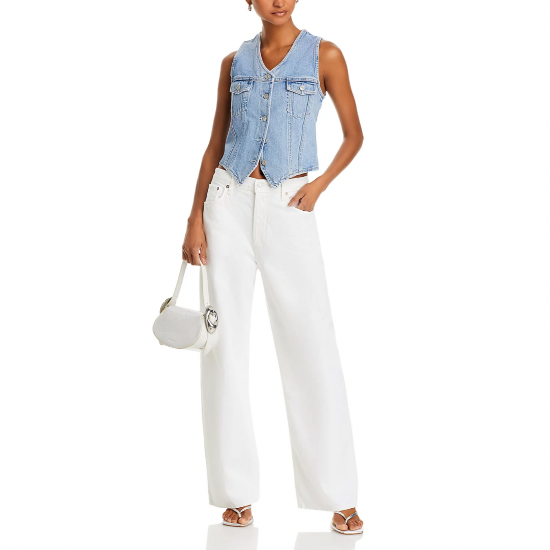 AGOLDE Low Slung Baggy Jeans in White