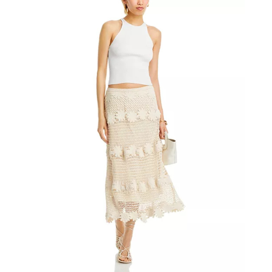 Kobi Halperin Presley Crochet Midi Skirt