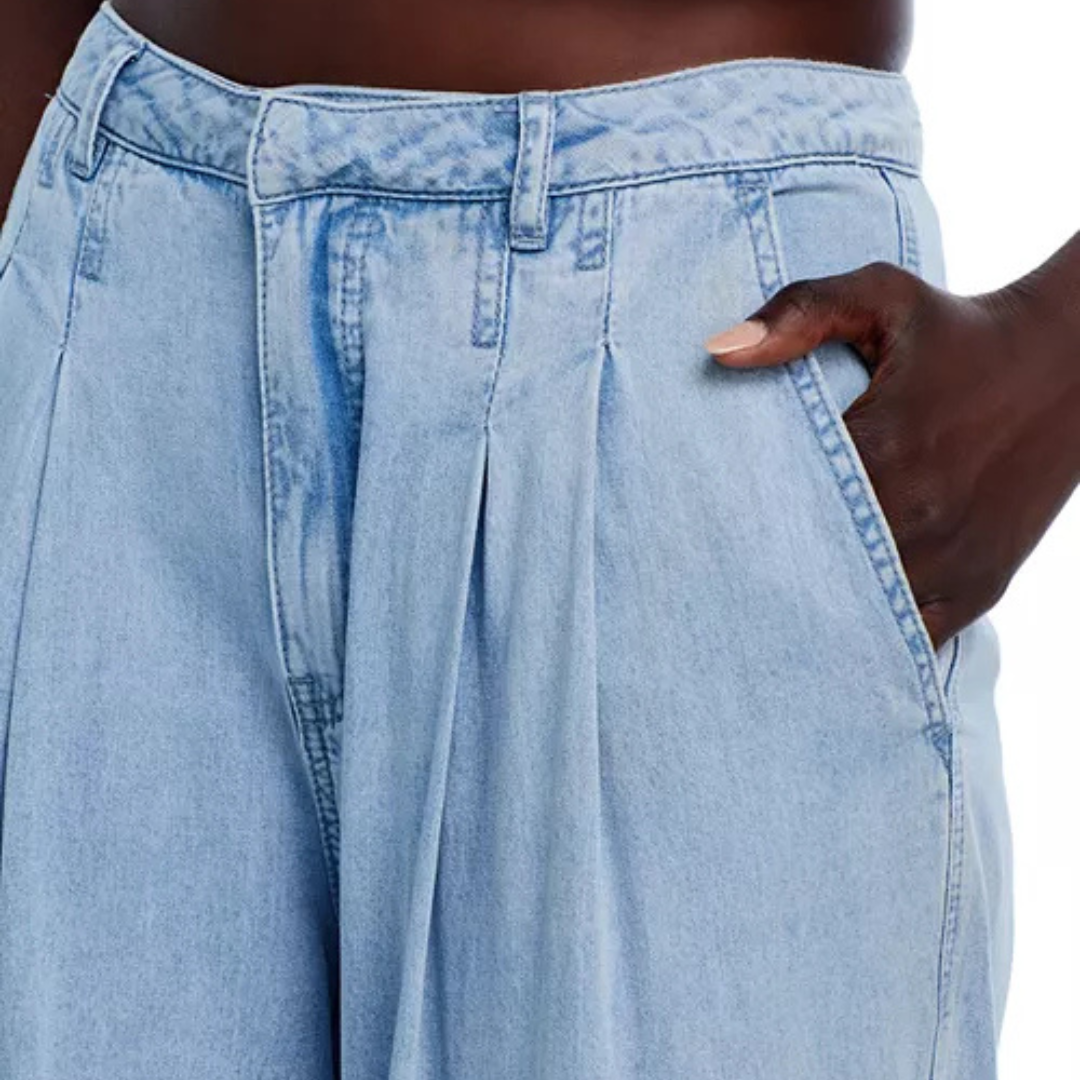 Generation Love Effie Wide-Leg Pleated Denim Pants