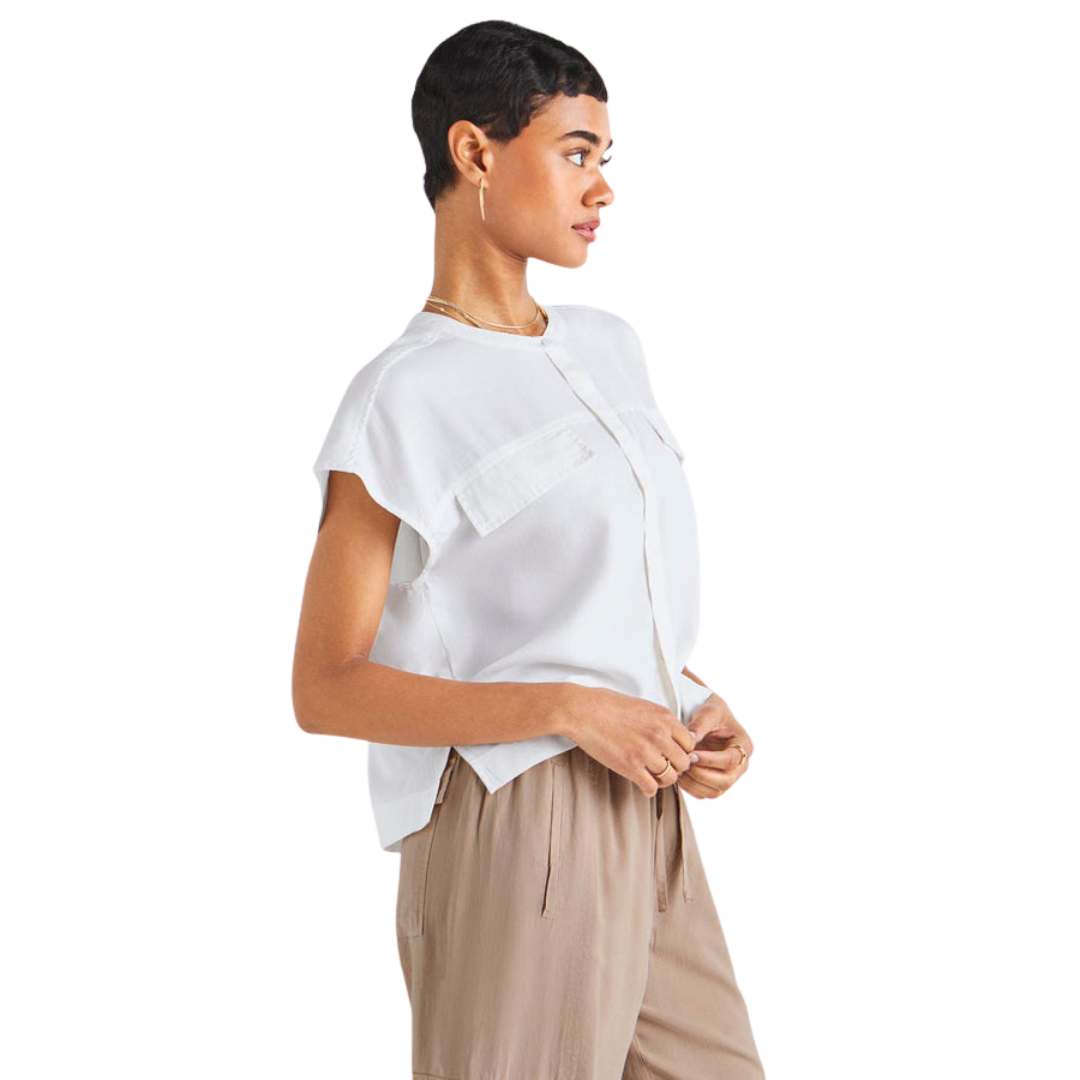 Splendid Kamryn White Cap Sleeve Top