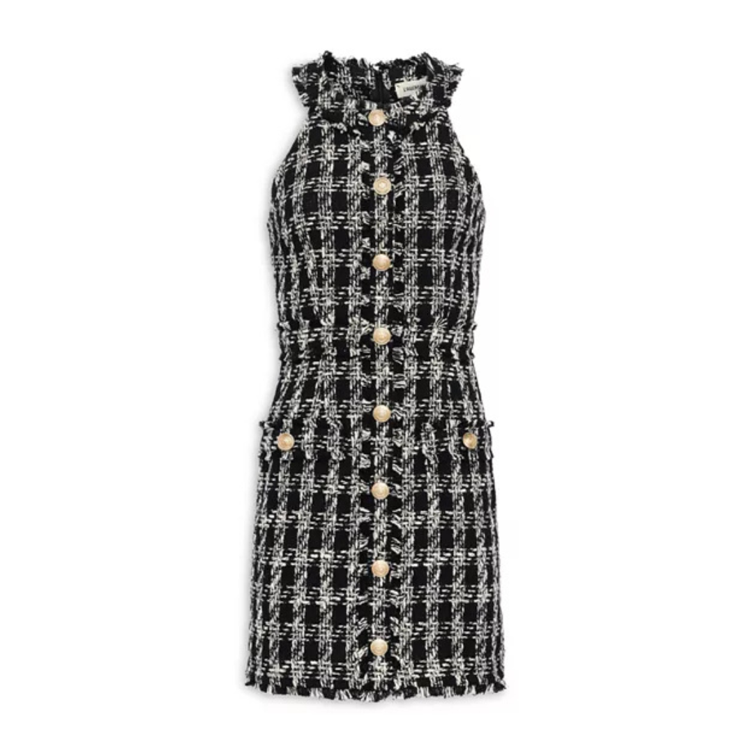 L’AGENCE Jade Tweed Fringe Mini Dress