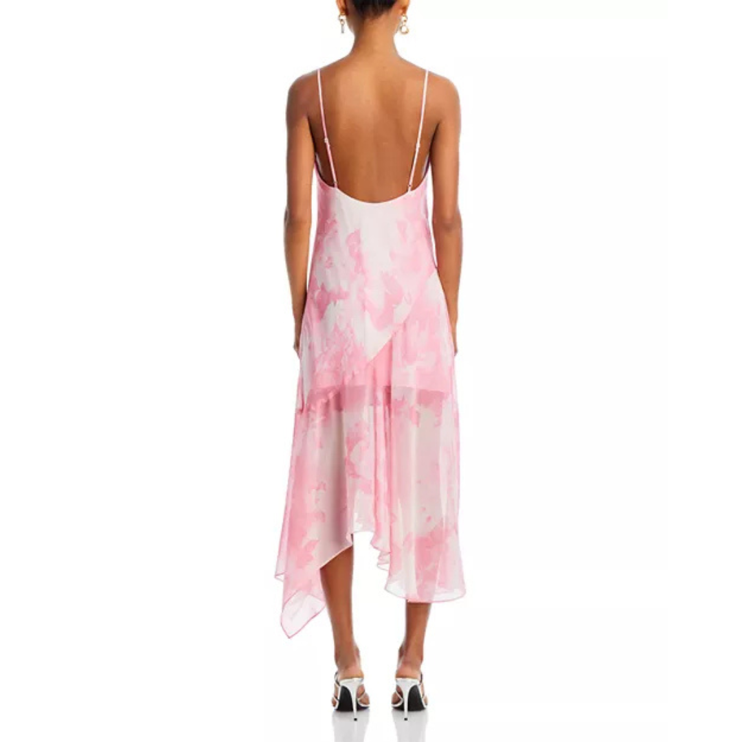 WAYF Rendezvous Cowl Neck Dress – Watercolor Pink