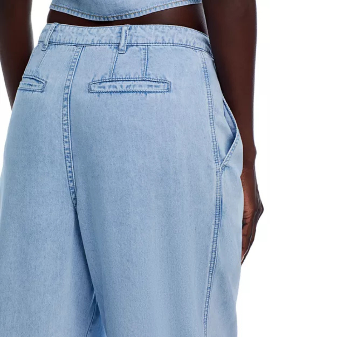 Generation Love Effie Wide-Leg Pleated Denim Pants