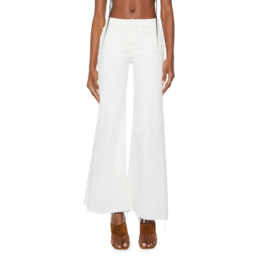 MOTHER “Fairest of Them All” Roller Frayed Hem Wide-Leg Jeans