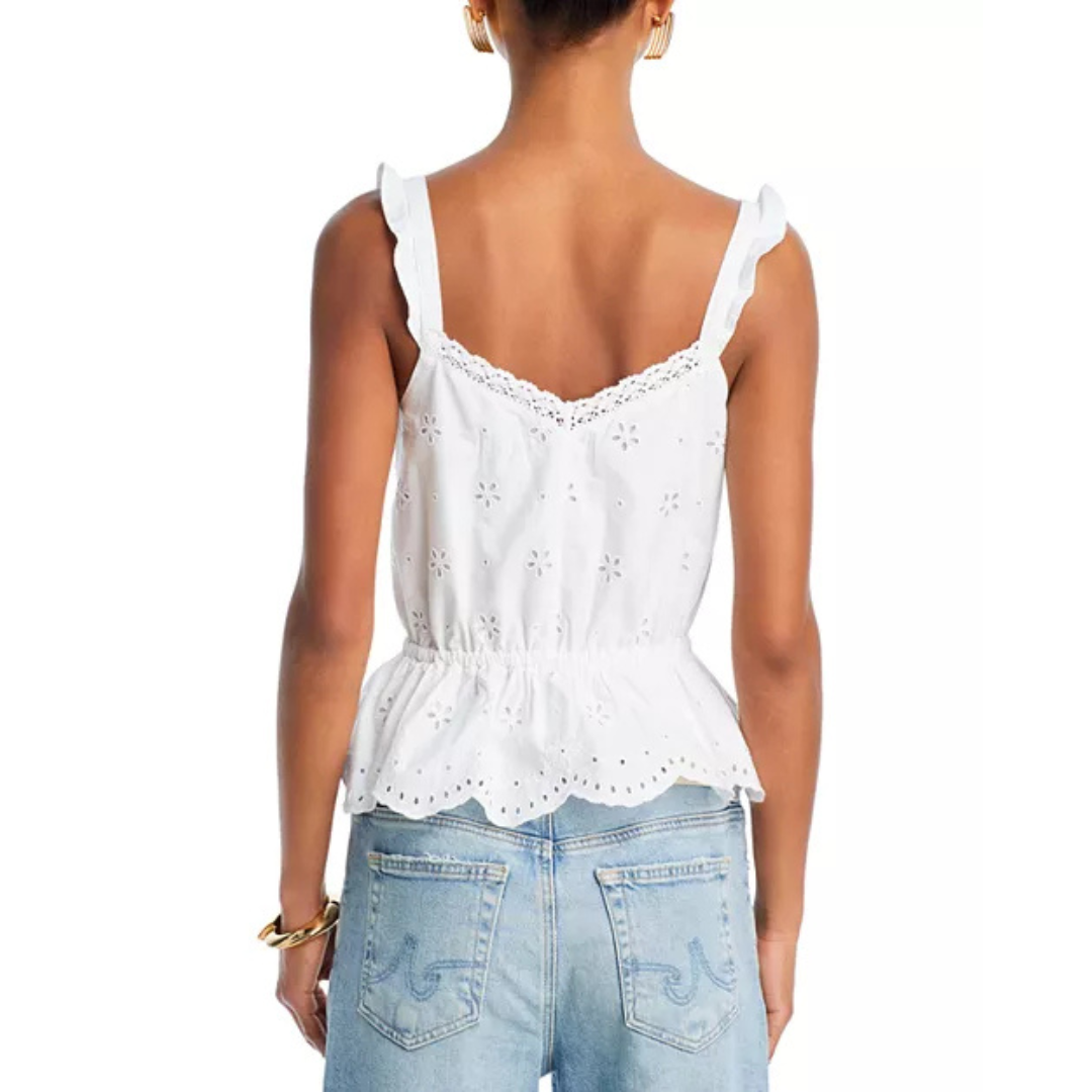 PAIGE Marsa Eyelet Embroidered Cotton Top