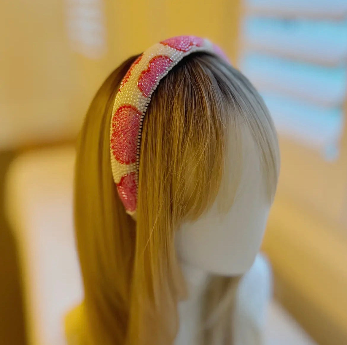Beaded Heart Headband – Valentine’s Day Statement Hair Accessory