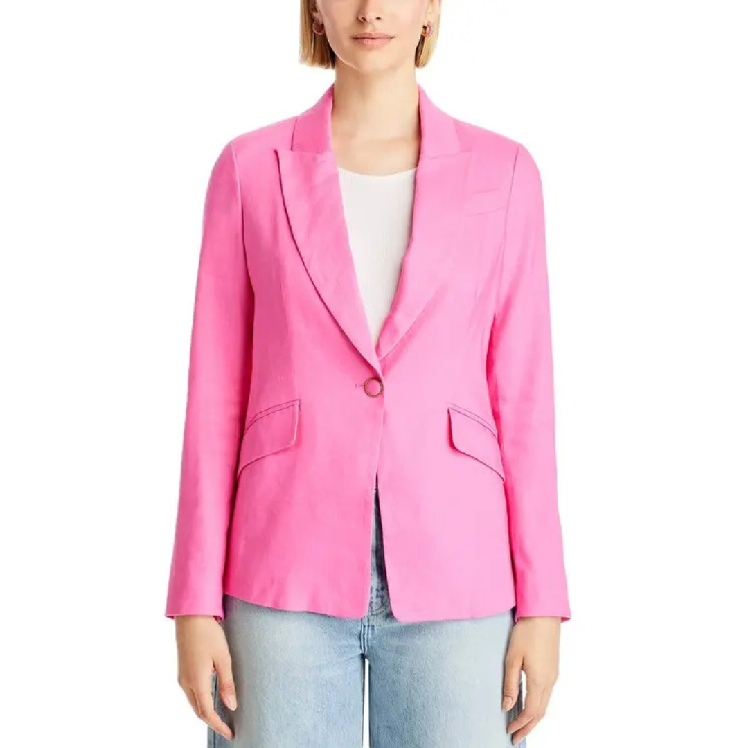 MILLY Bright Pink Linen Blazer