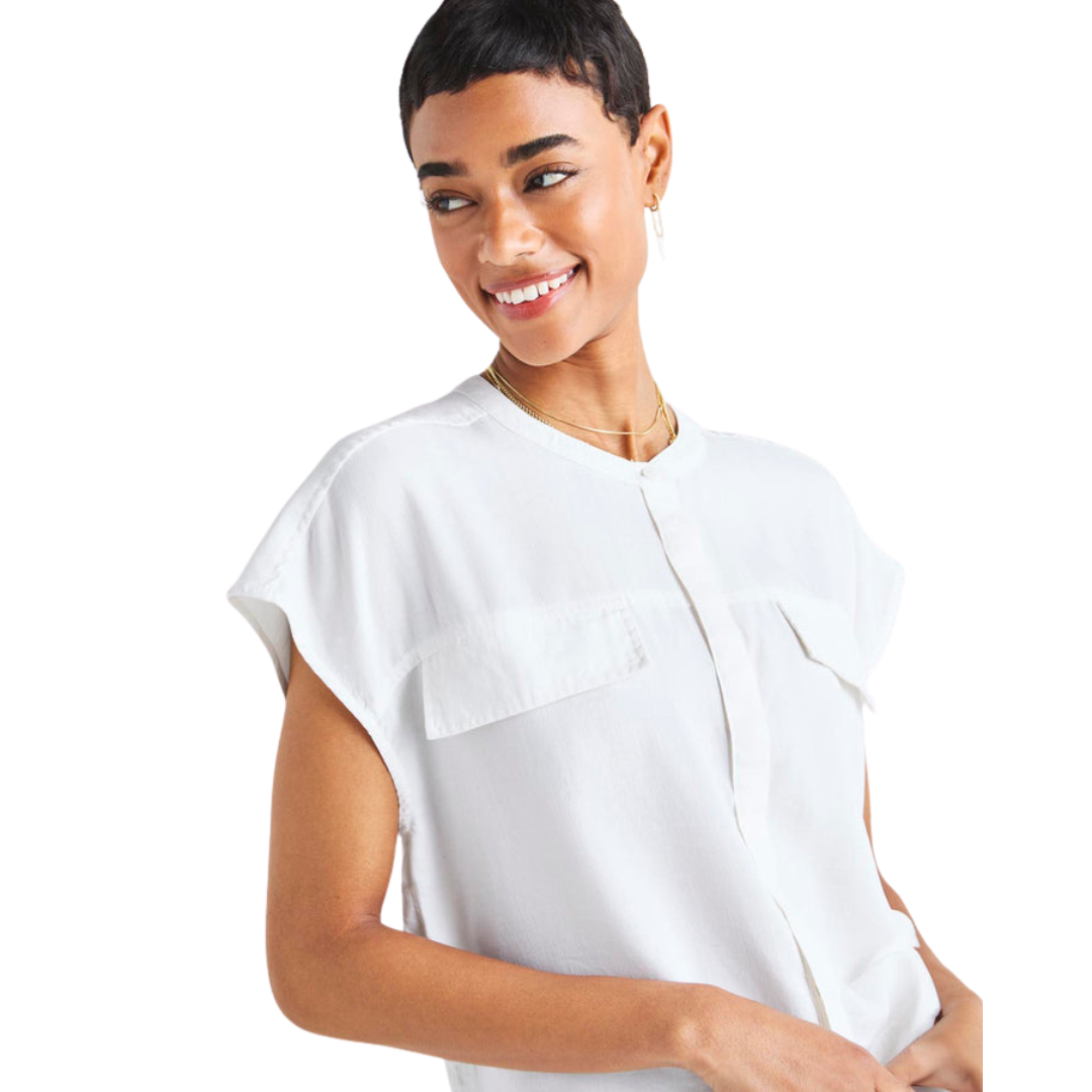 Splendid Kamryn White Cap Sleeve Top