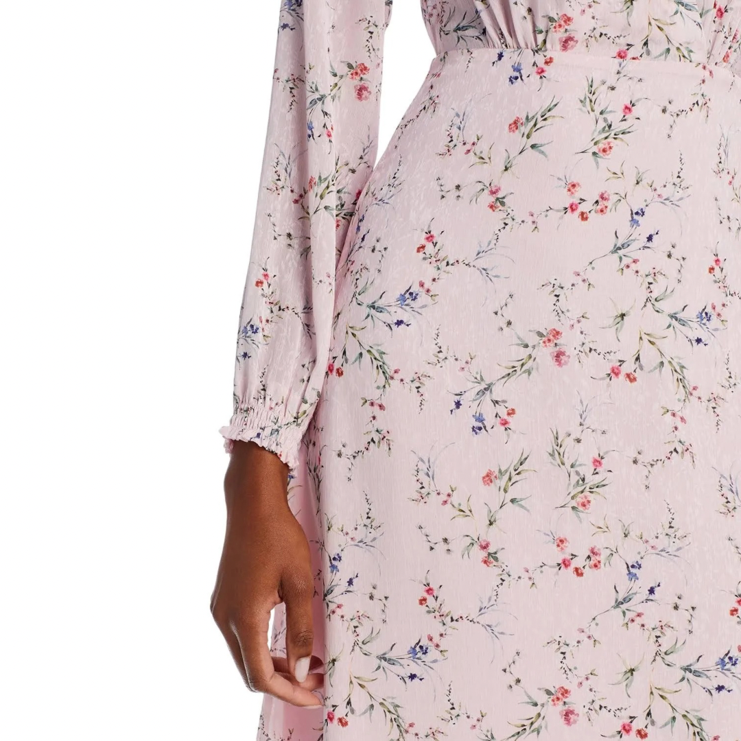 KOKO + MASON Floral Long Sleeve Midi Dress