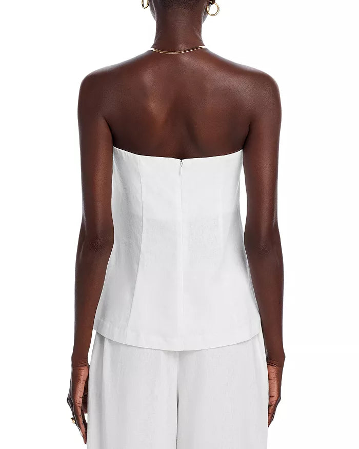 WAYF Carmela Strapless Linen Top