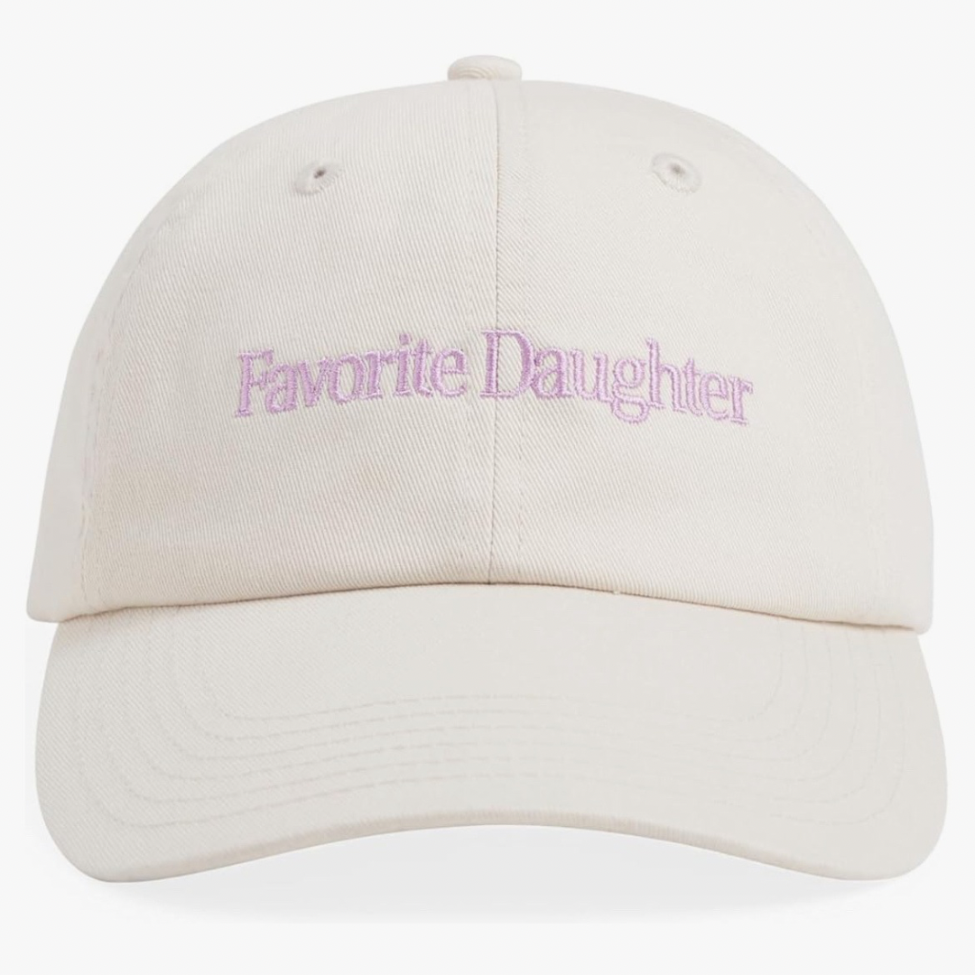Favorite Daughter Khaki Baseball Cap with Lavender Embroidery