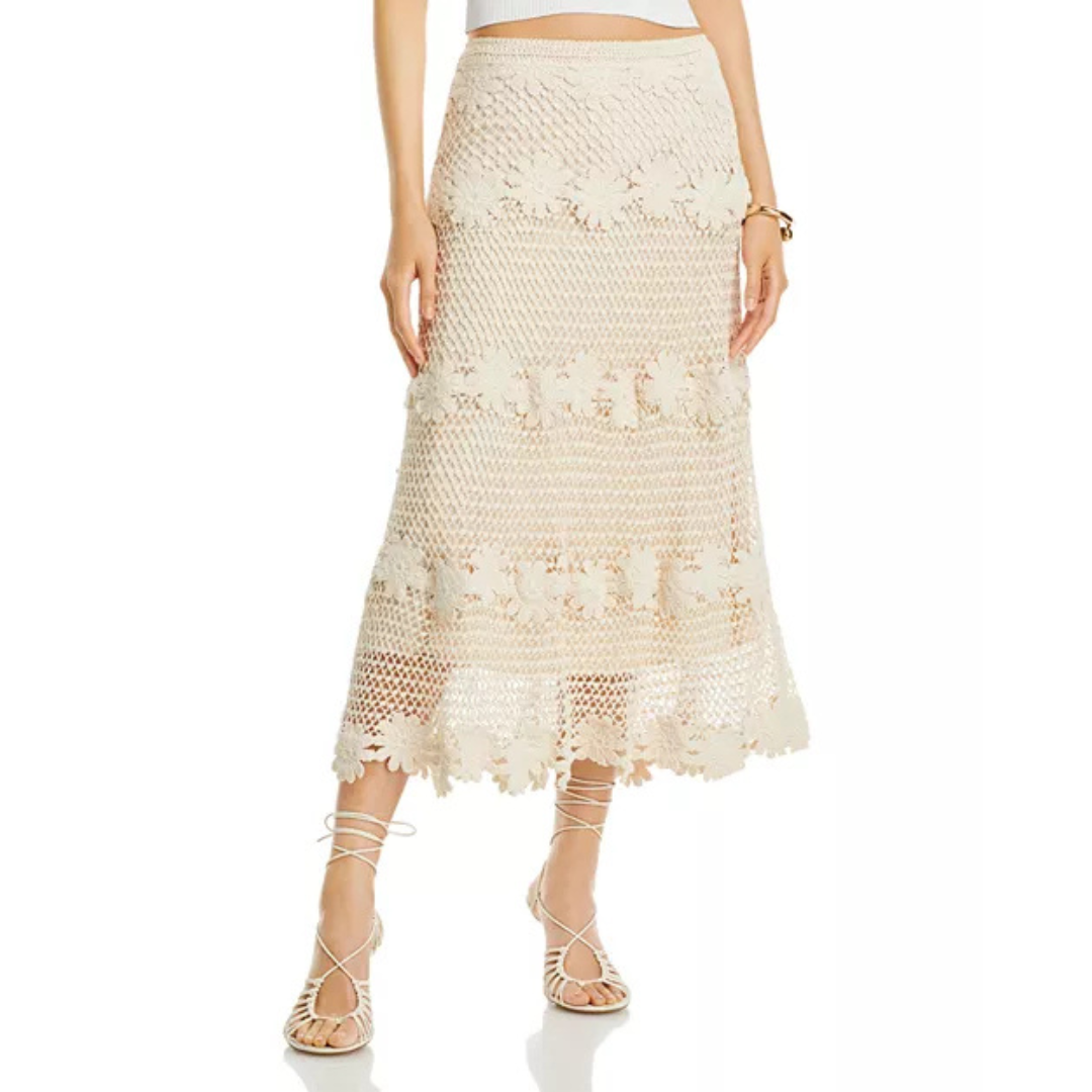 Kobi Halperin Presley Crochet Midi Skirt