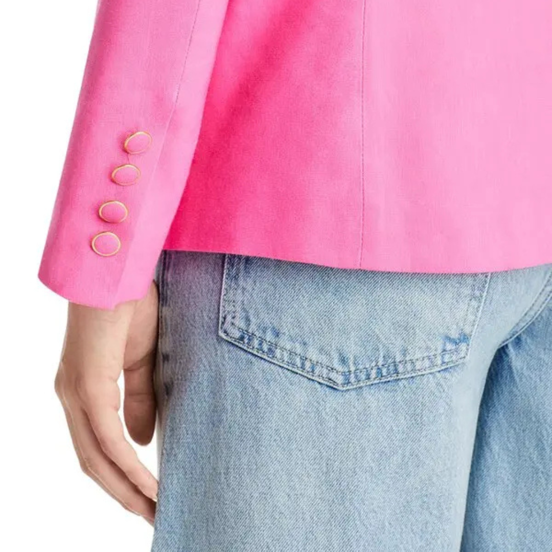MILLY Bright Pink Linen Blazer