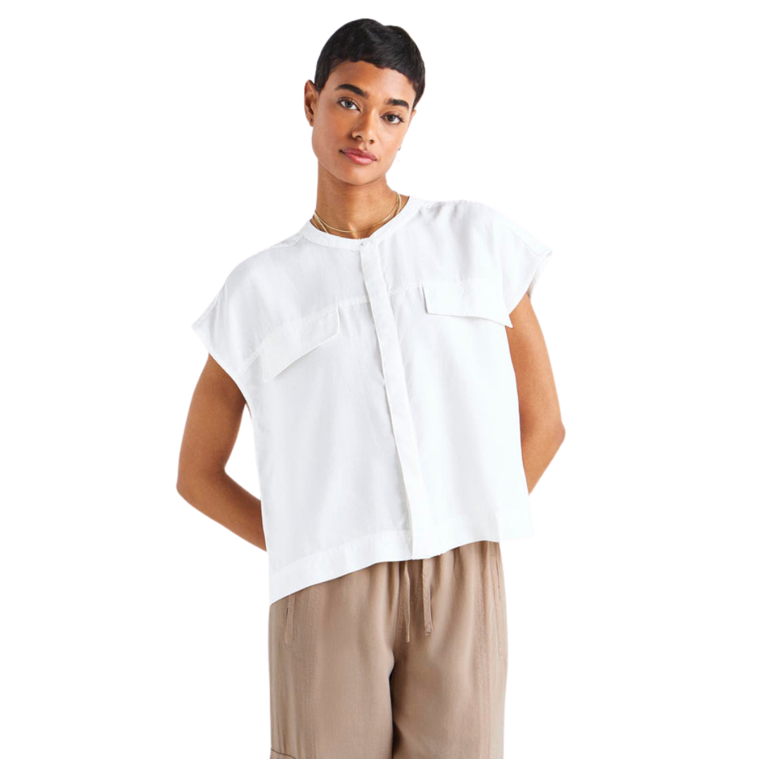 Splendid Kamryn White Cap Sleeve Top