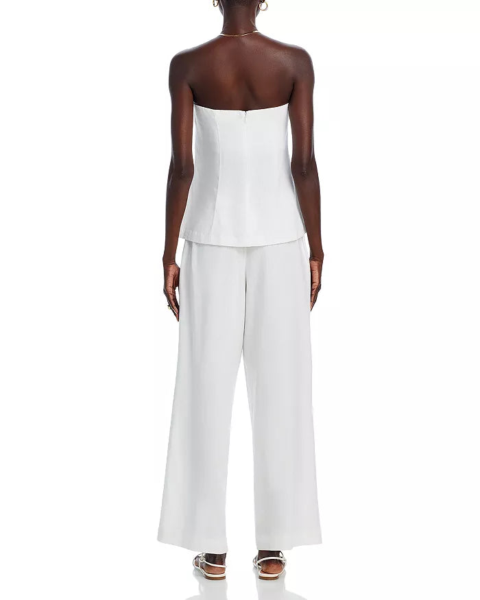 WAYF Carmela Strapless Linen Top
