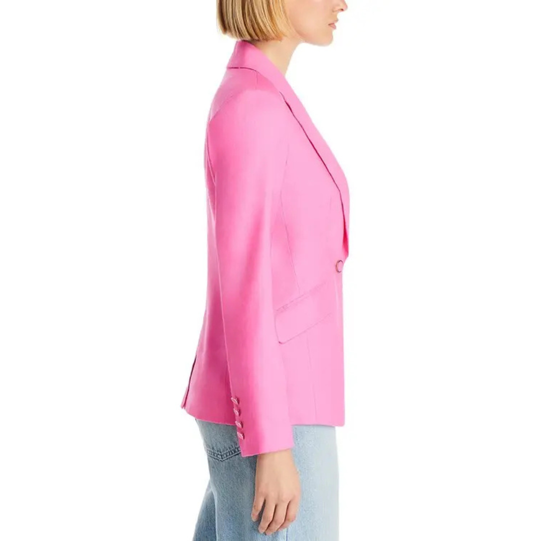 MILLY Bright Pink Linen Blazer