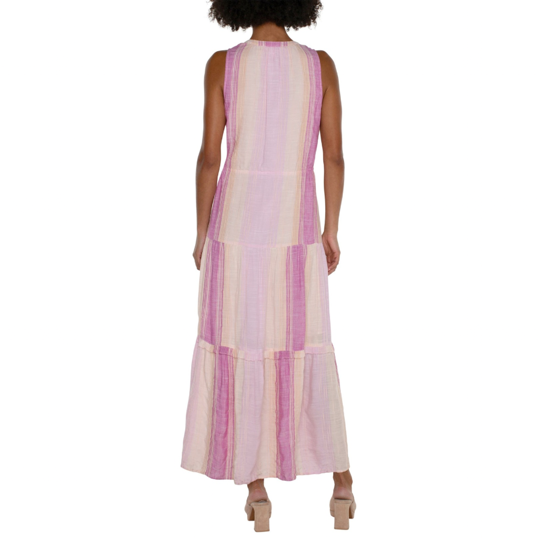 Liverpool Los Angeles Striped Tiered Maxi Dress