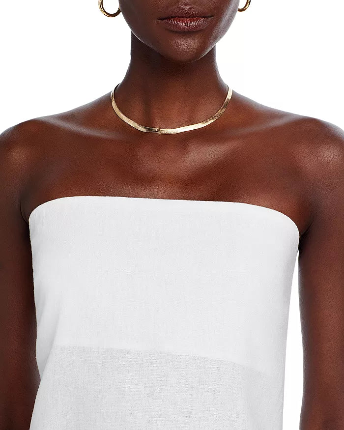 WAYF Carmela Strapless Linen Top