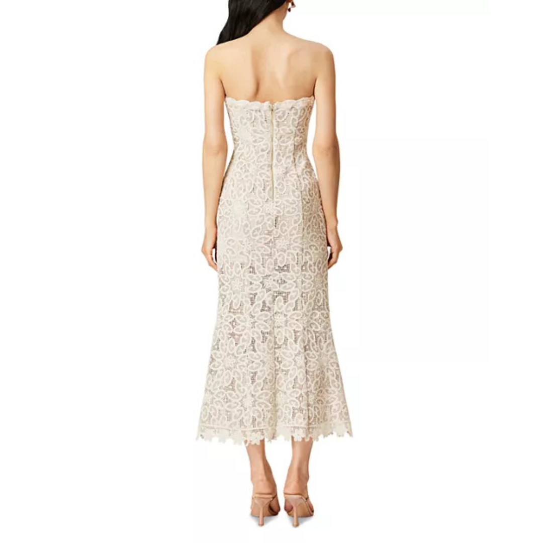 Elliatt Dreamer Strapless Lace Midi Dress – Cream