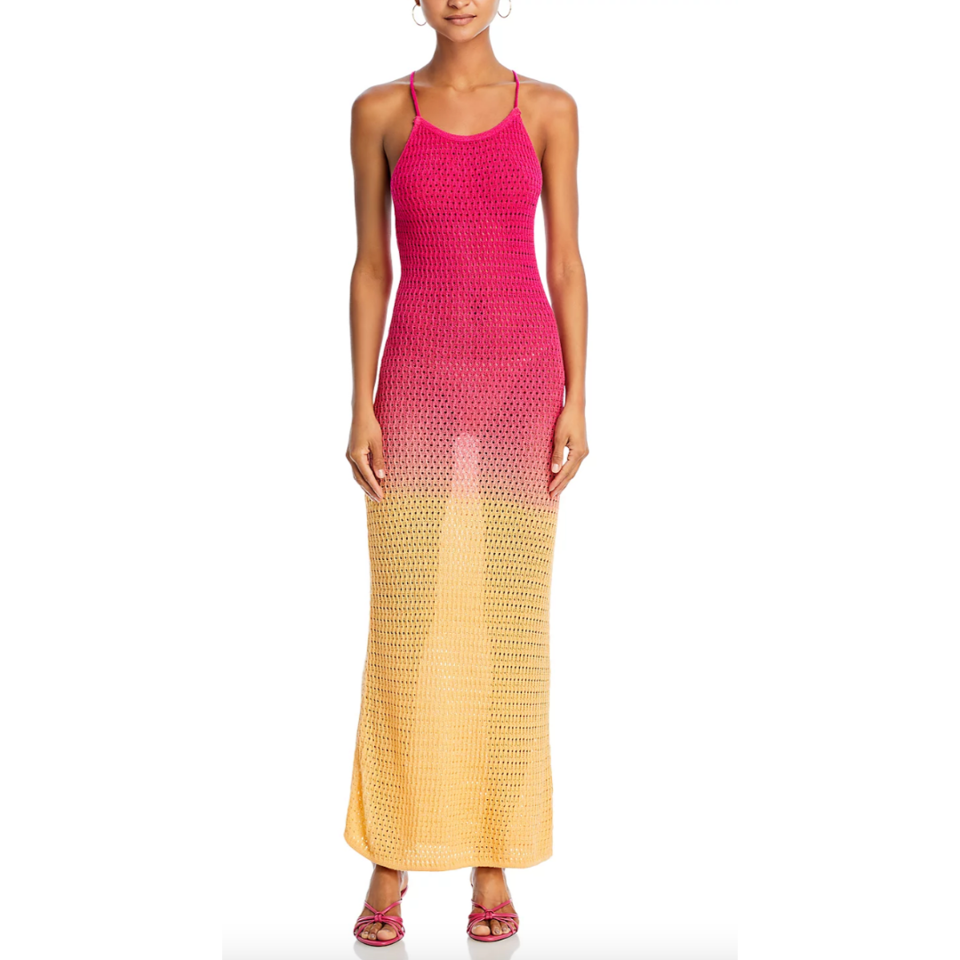 FORE Knitted Ombré Scoop Neck Maxi Dress