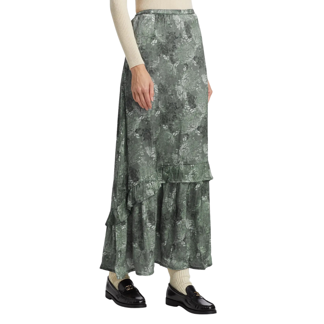 Splendid Linsey Floral Ruffle Maxi Skirt