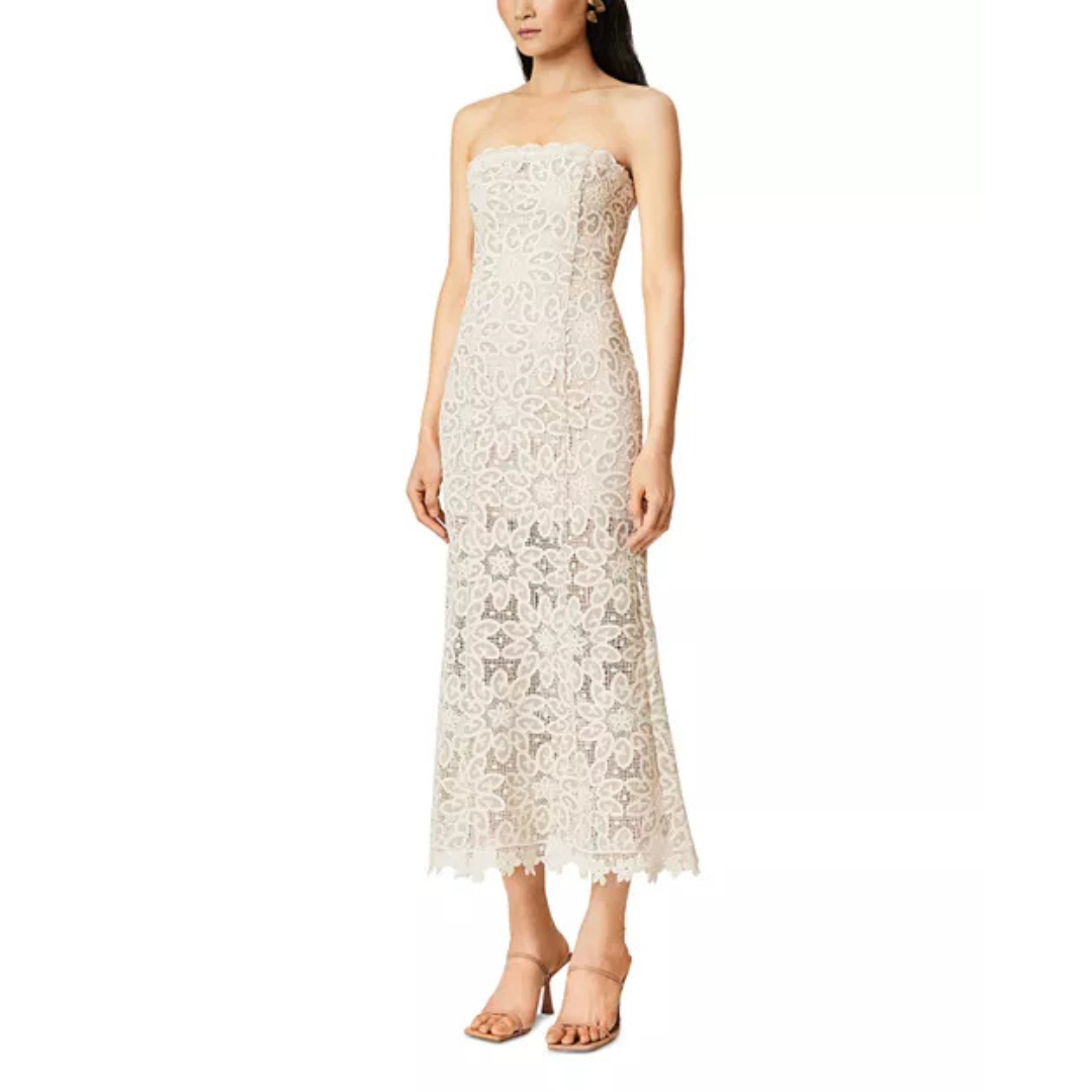 Elliatt Dreamer Strapless Lace Midi Dress – Cream