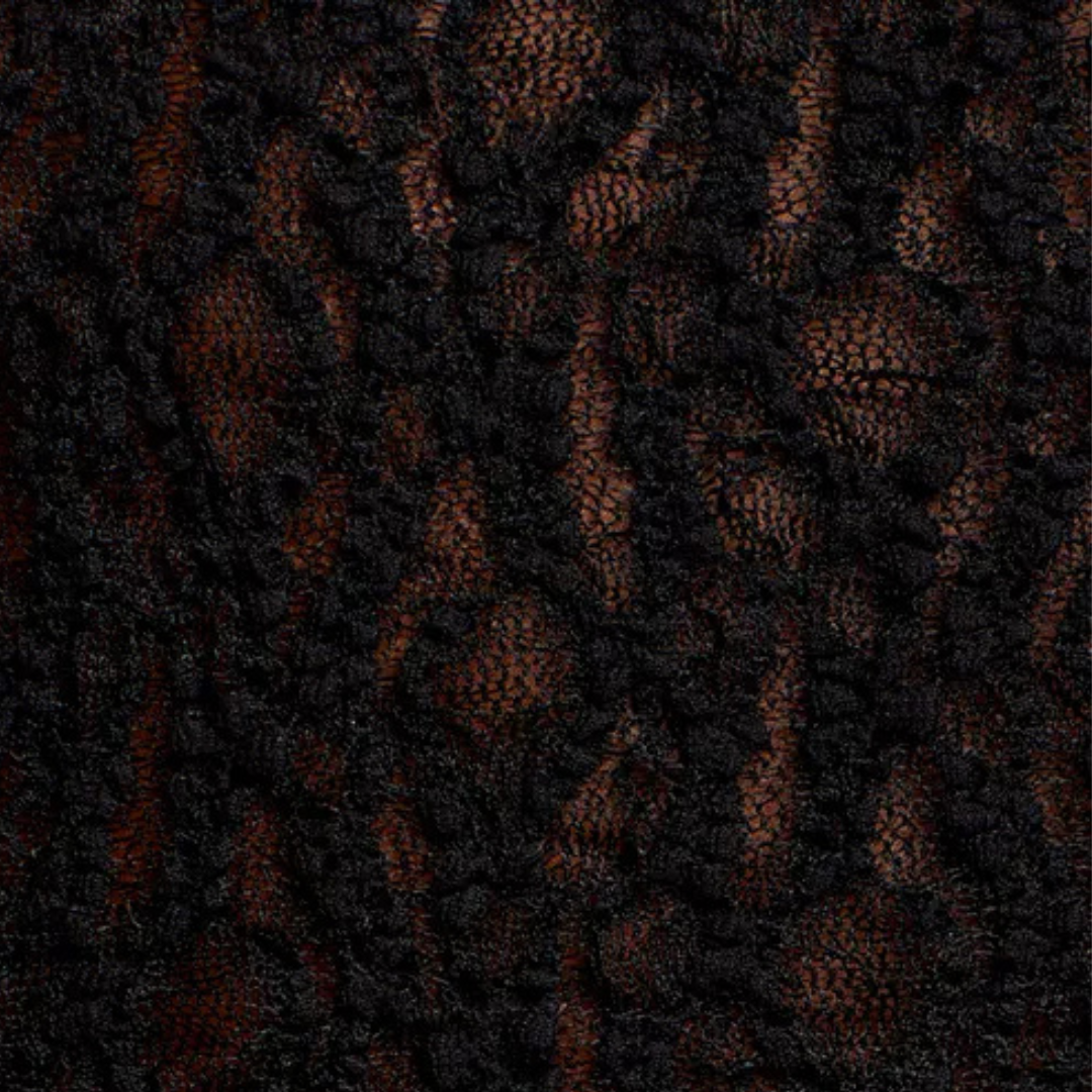 FRAME Mock Neck Lace Mesh Top