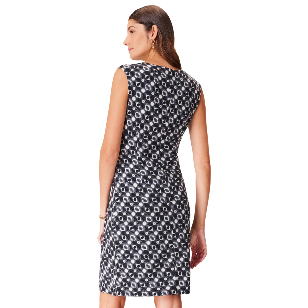 Nic & Zoe Midnight Shibori Twist-Front Sheath Dress