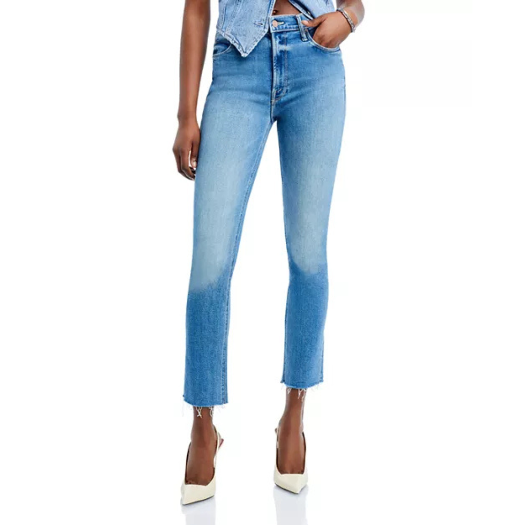 MOTHER Dazzler Mid Rise Ankle Fray Jeans – Riding The Cliffside