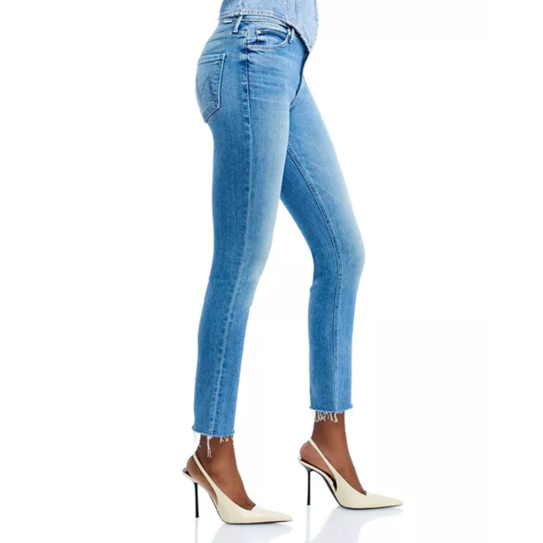 MOTHER Dazzler Mid Rise Ankle Fray Jeans – Riding The Cliffside