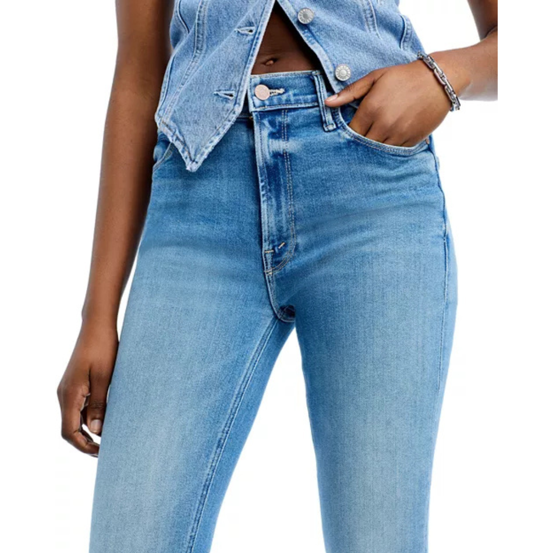 MOTHER Dazzler Mid Rise Ankle Fray Jeans – Riding The Cliffside