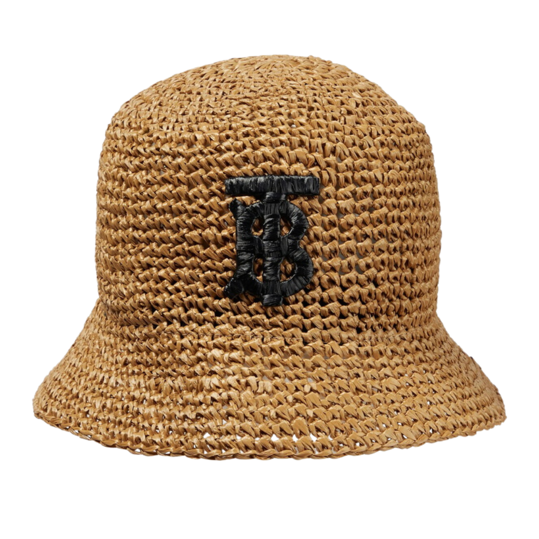 Burberry Raffia-Effect TB Monogram Bucket Hat