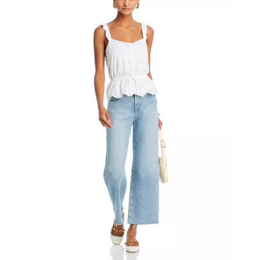 PAIGE Marsa Eyelet Embroidered Cotton Top