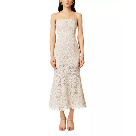 Elliatt Dreamer Strapless Lace Midi Dress – Cream