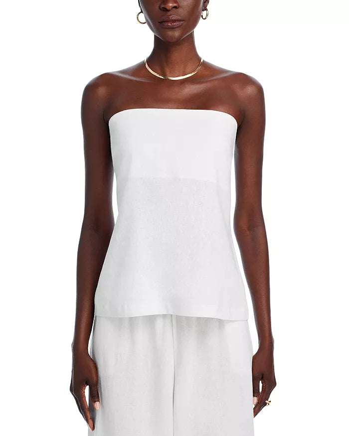 WAYF Carmela Strapless Linen Top