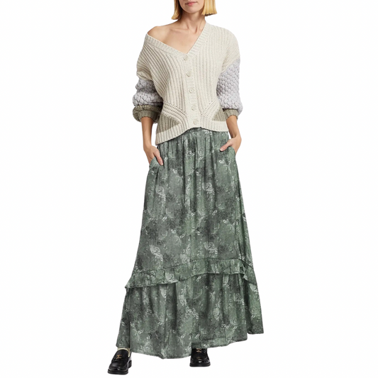 Splendid Linsey Floral Ruffle Maxi Skirt