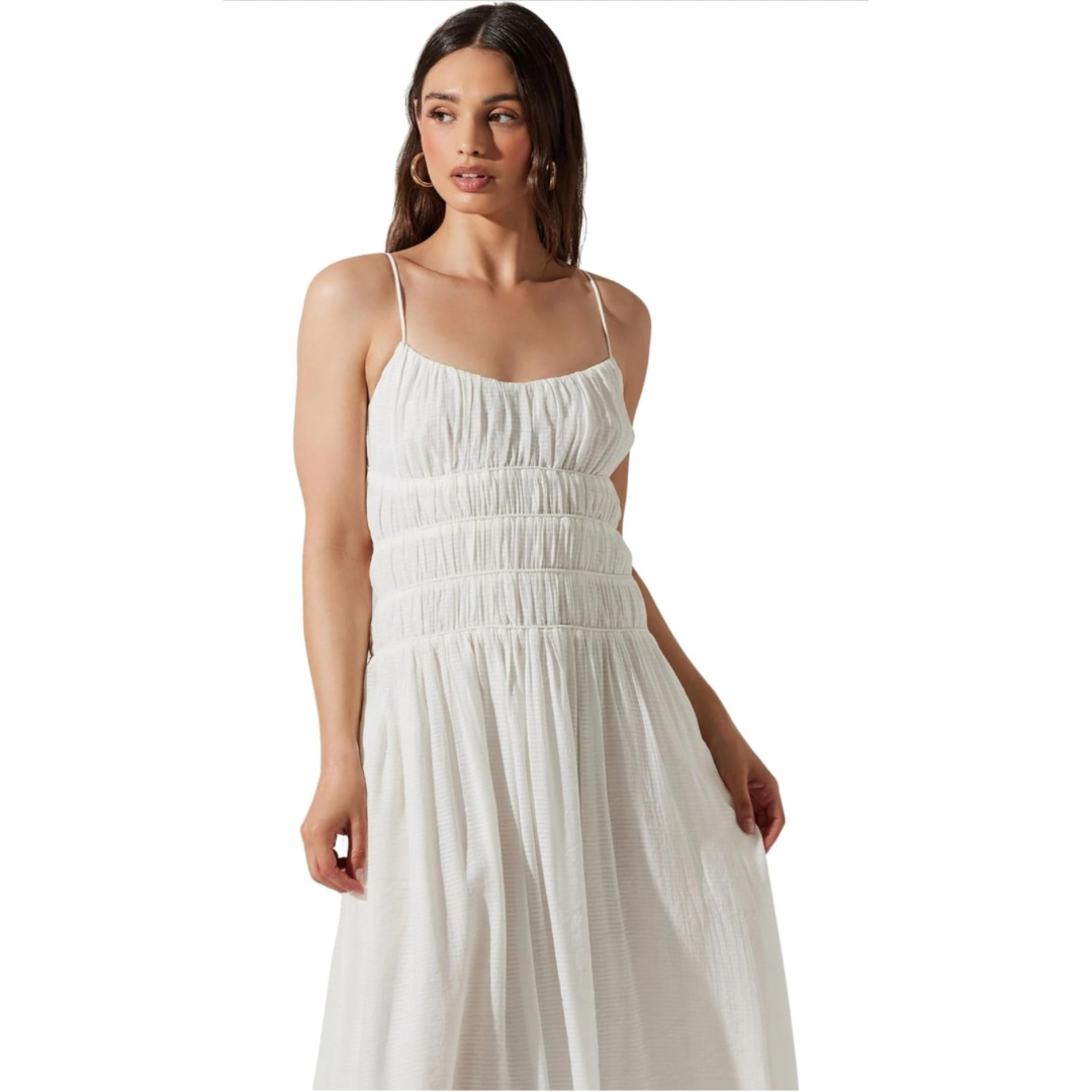 ASTR The Label Andrina Smocked Midi Dress