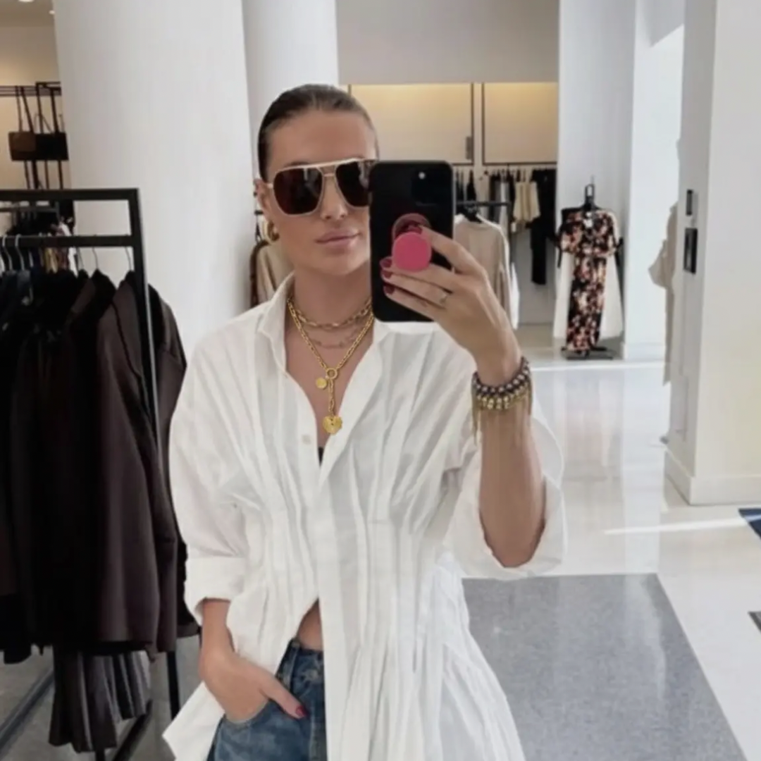 Love Heart Drop Necklace 18K Gold Plated Stainless Steel Water Resistant