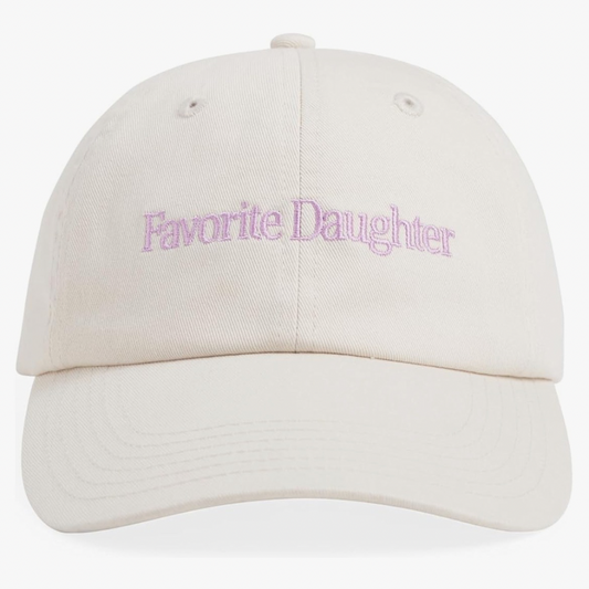 Favorite Daughter Khaki Baseball Cap with Lavender Embroidery