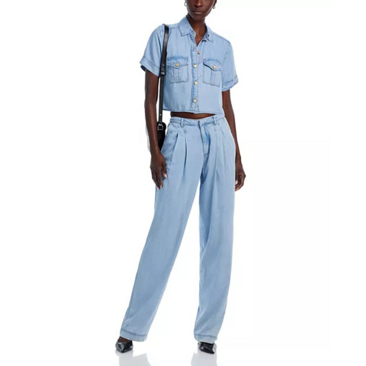 Generation Love Effie Wide-Leg Pleated Denim Pants